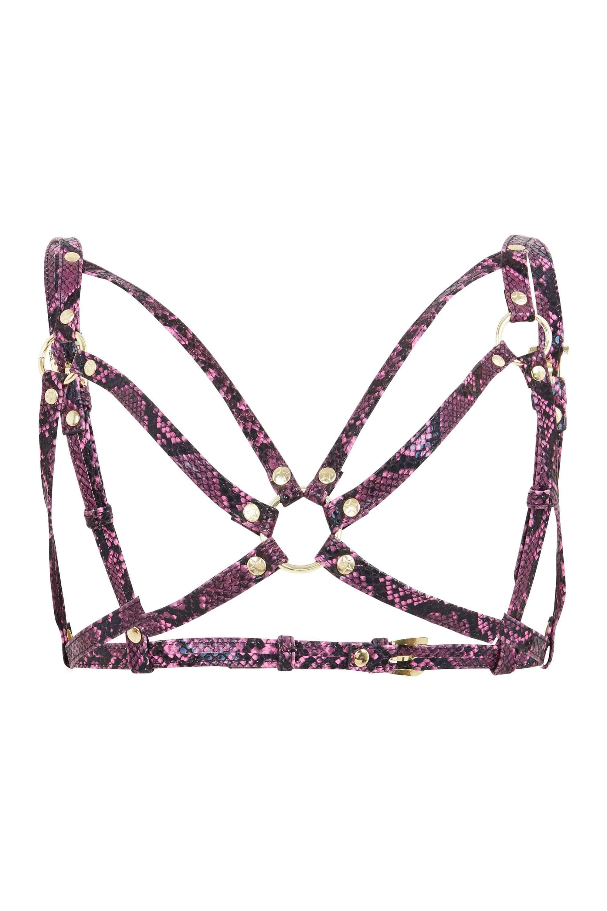Purple Snake Open Harness Bra