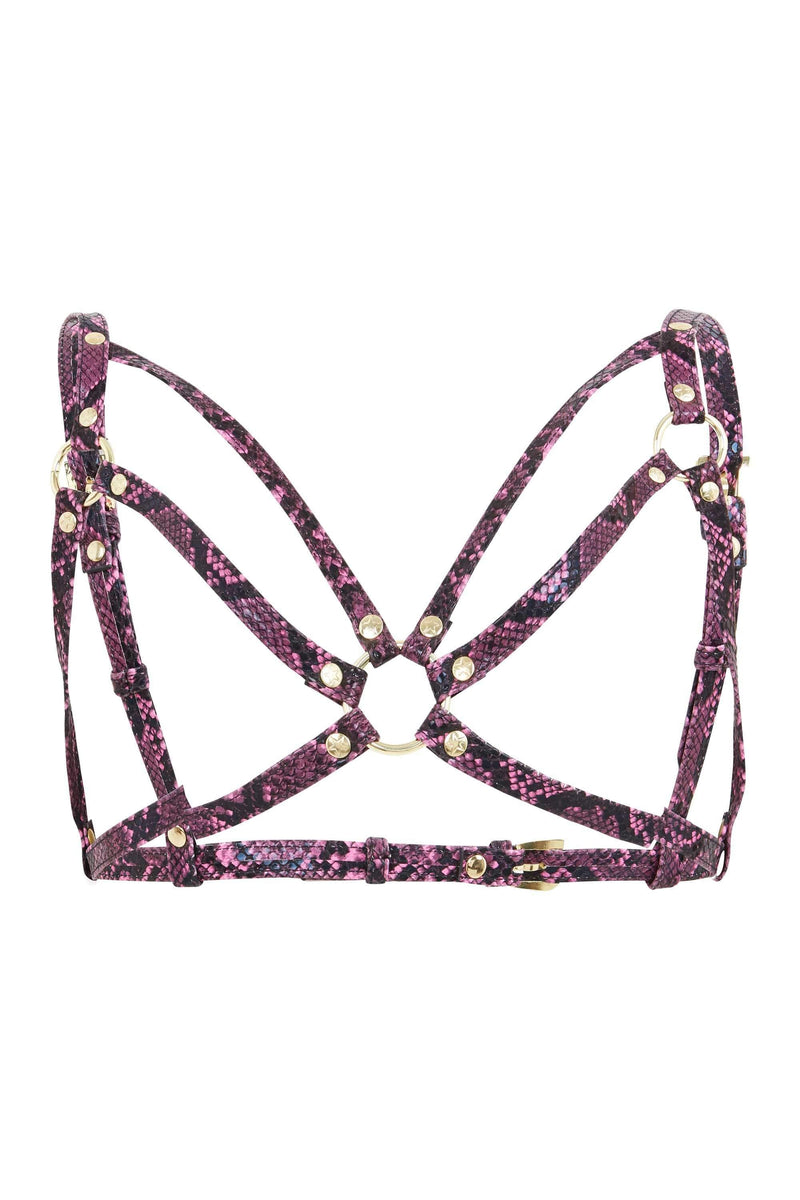 Purple Snake Open Harness Bra