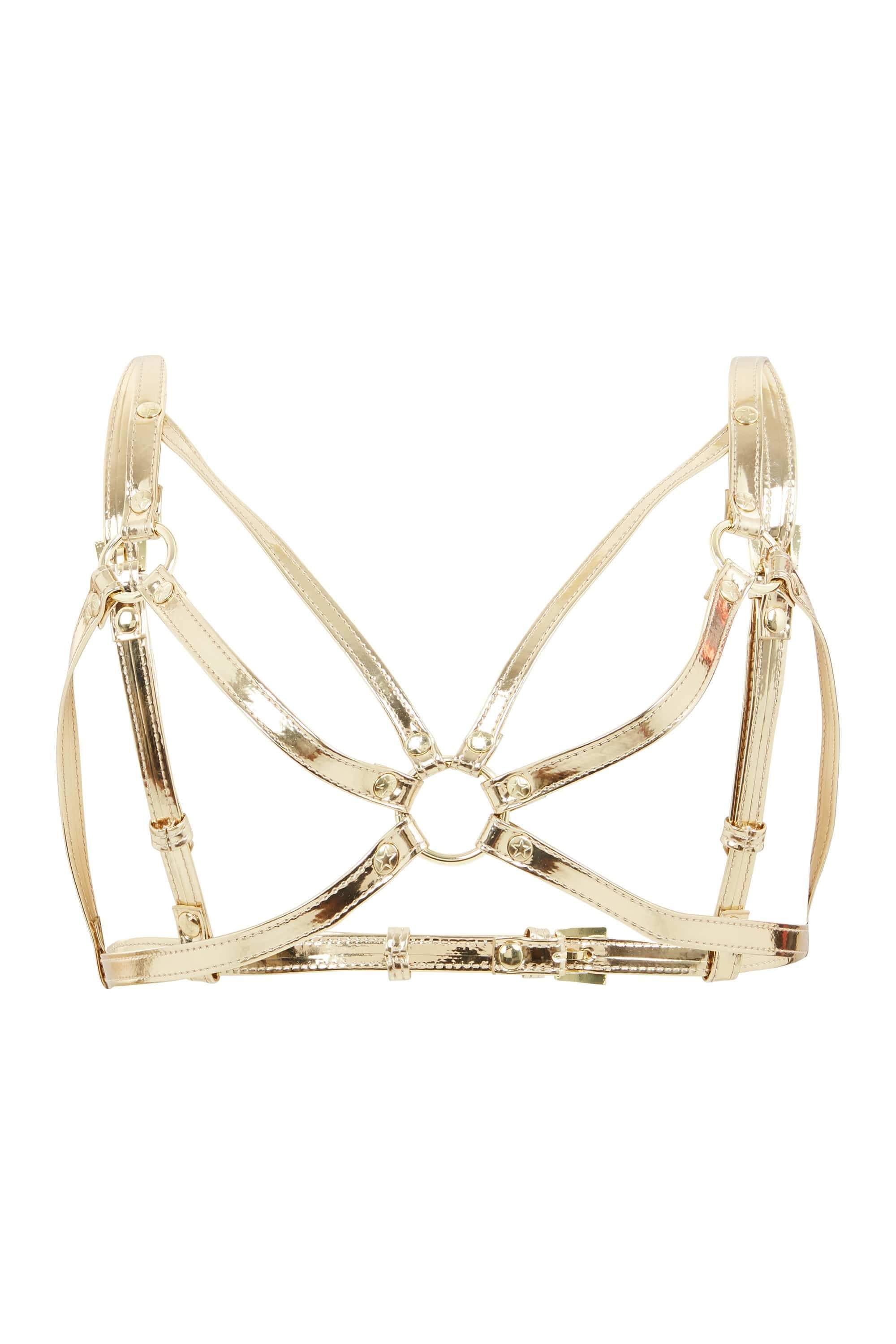 Gold Open Harness Bra