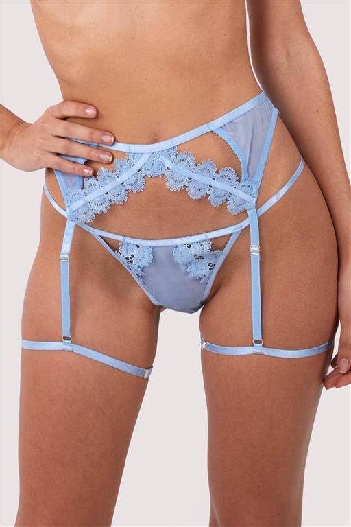 Cora Blue Mesh & Trim Cut Out Suspender