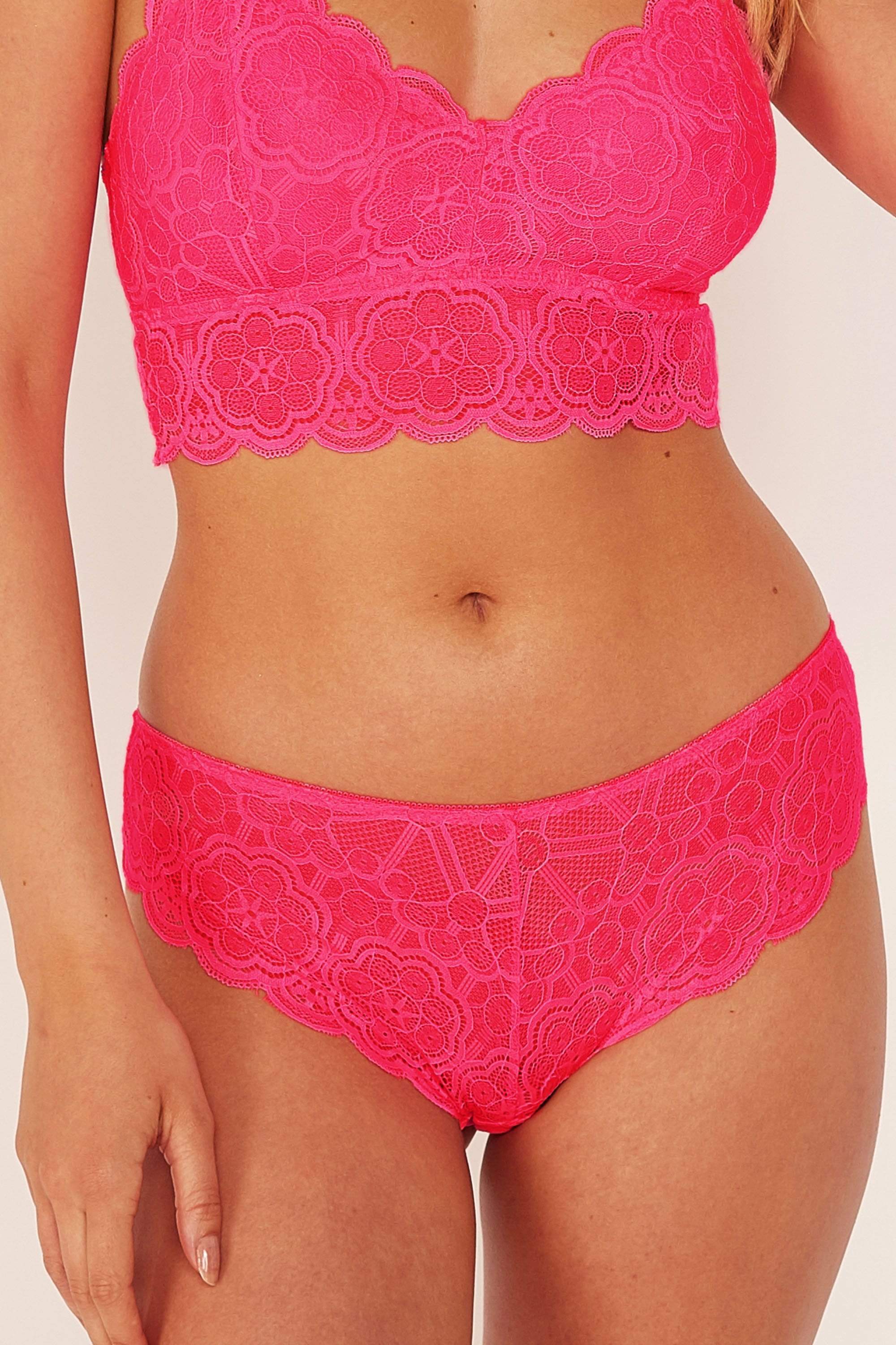 Ariana Lace Neon Pink Brief