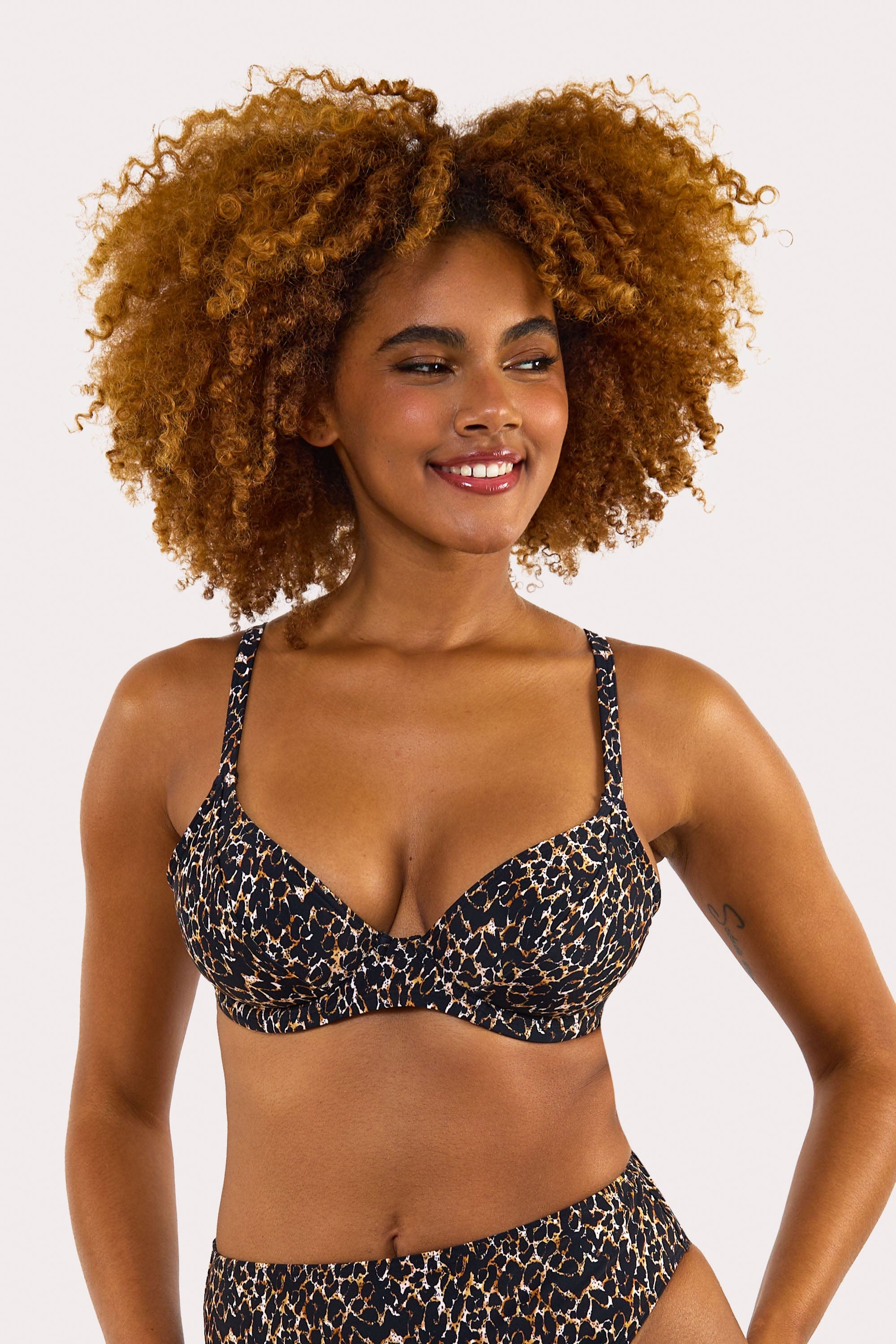 Juliet Leopard Print Mix & Match D+ Underwired Bikini Top