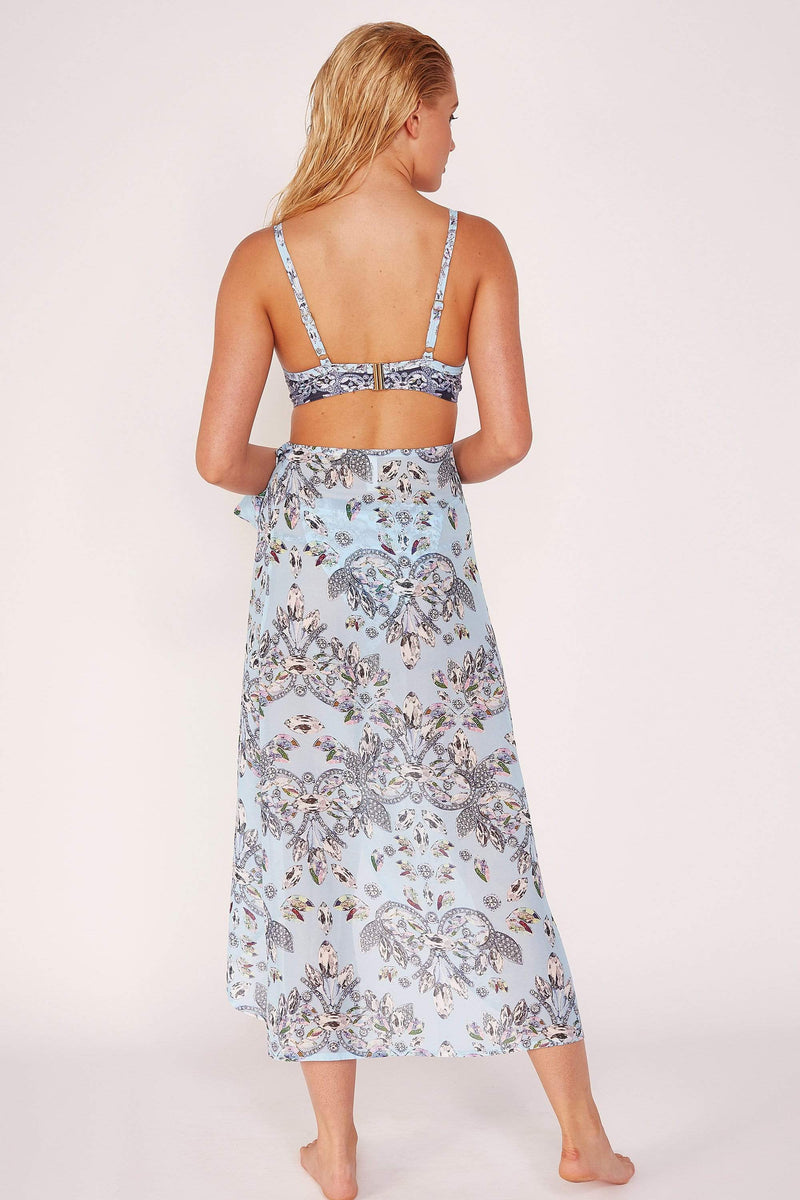 jewel print sarong, printed sarong, print sarong, womens printed sarong, womens beach cover ups, beachwear uk, london swimwear