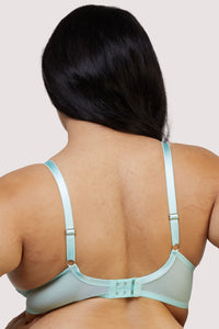 Valerie Aqua Embroidery & Mesh Plunge Bra