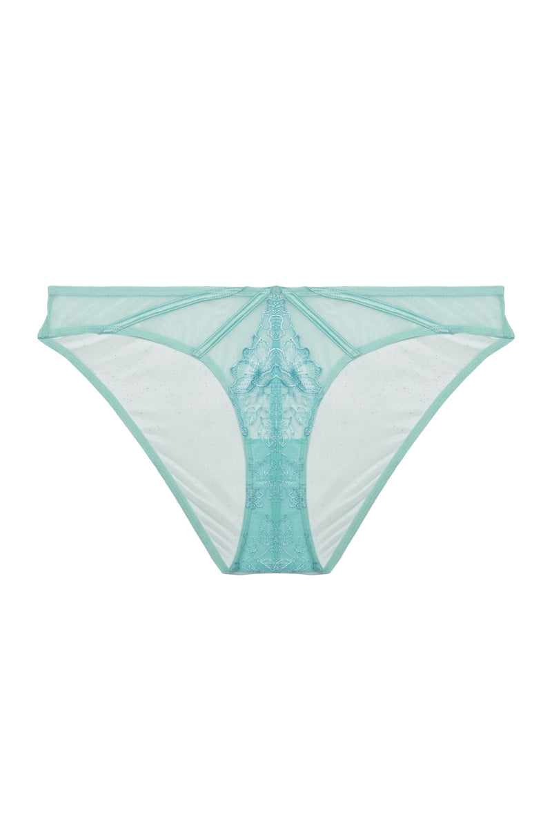 Valerie Aqua Embroidery & Mesh Brief
