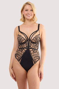 Lilith Black Graphic Embroidery Body