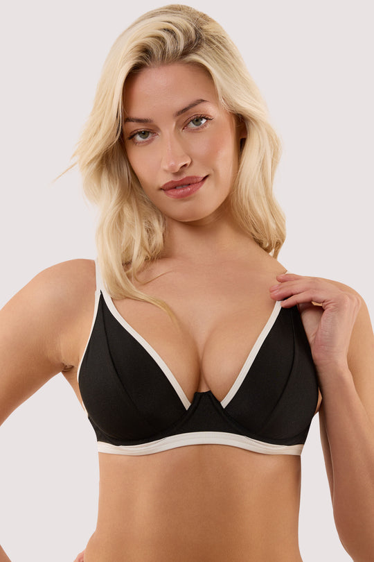Ally Black & Ivory Underwired Bikini Top