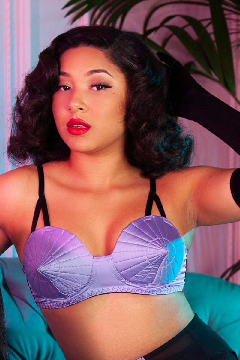Lilac Retro Futuristic Bullet Bra