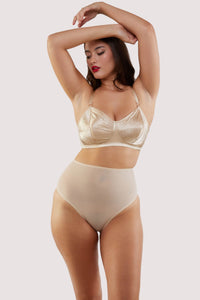 Champagne Spiral Stitch Bullet Bra