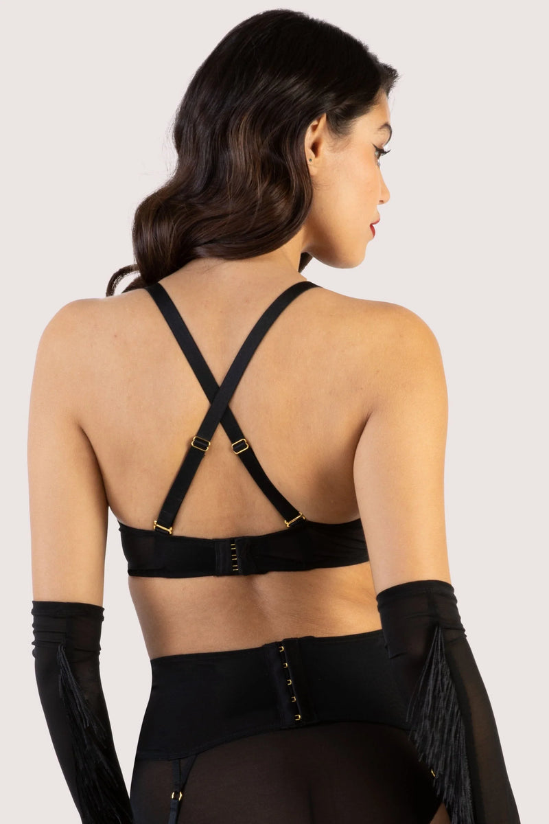 Seraphina Black Strappy Pentagram Bra
