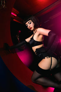 Seraphina Black Strappy Pentagram Bra
