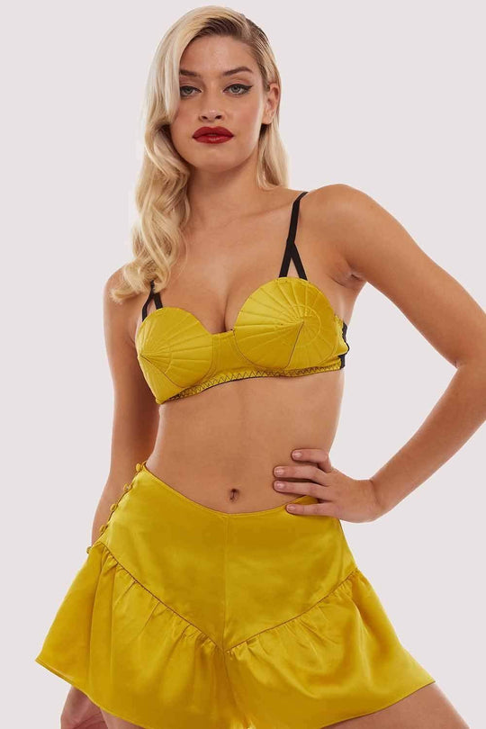 Chartreuse Retro Futuristic Bullet Bra