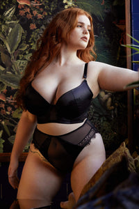 Melina Black Longline Plunge Bra