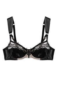 Wren Black Lace and Illusion Mesh Bra
