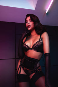 Wren Black Lace and Illusion Mesh Bra