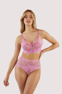 Eddie Pink Crossover Wrap High Waist Brief