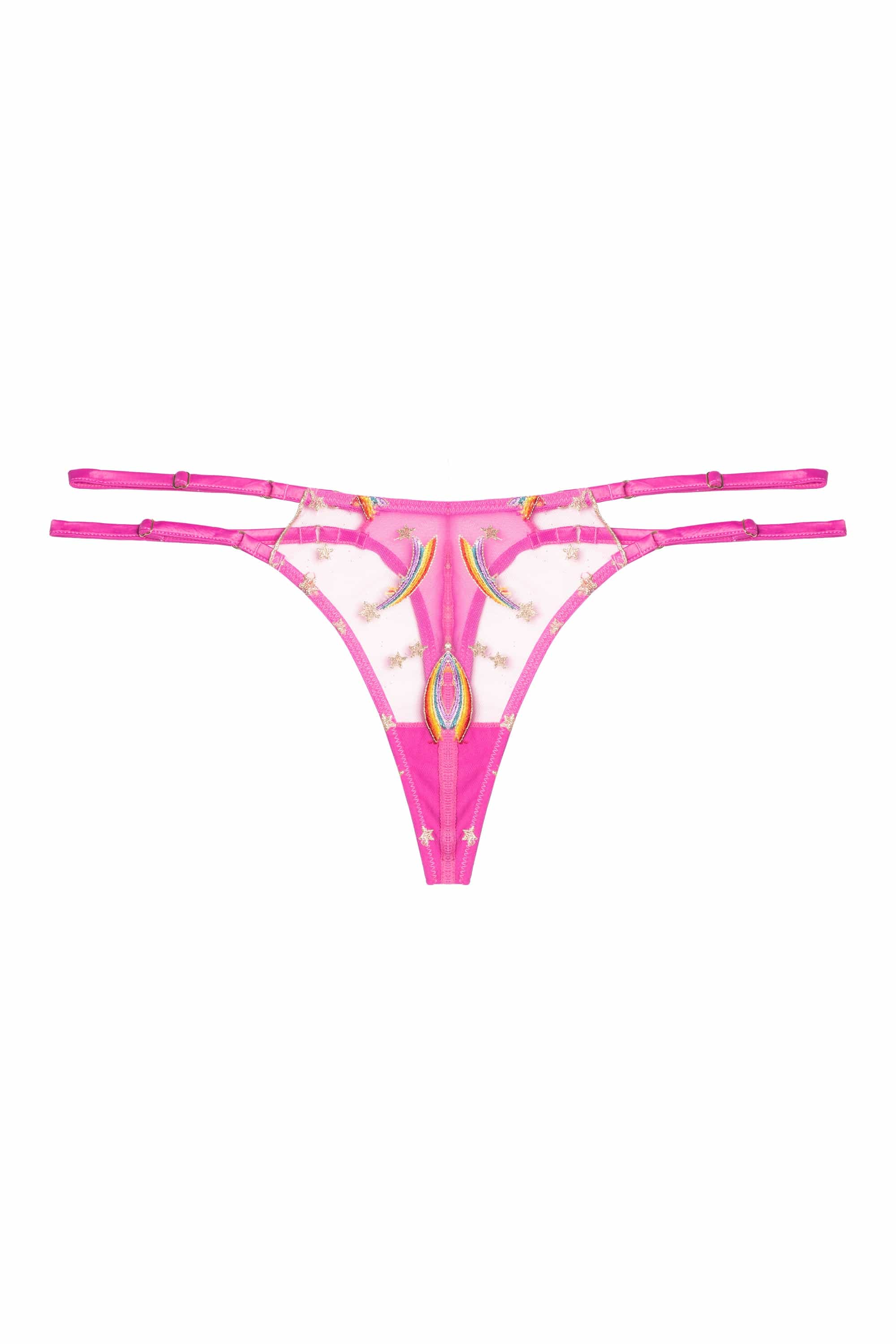 Coccinelle Rainbow Shooting Star Pride Embroidery Thong