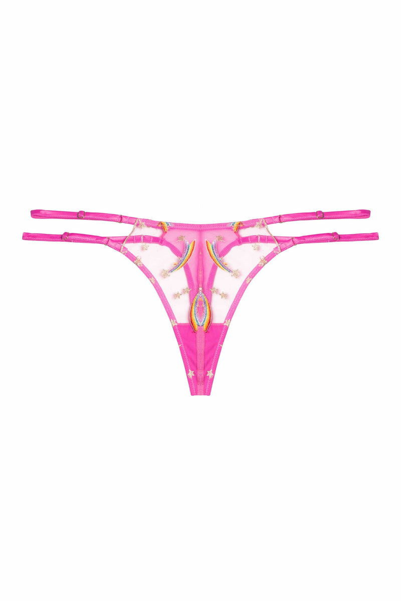 Coccinelle Rainbow Shooting Star Pride Embroidery Thong