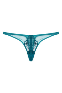 Marsha Teal Embroidery Thong