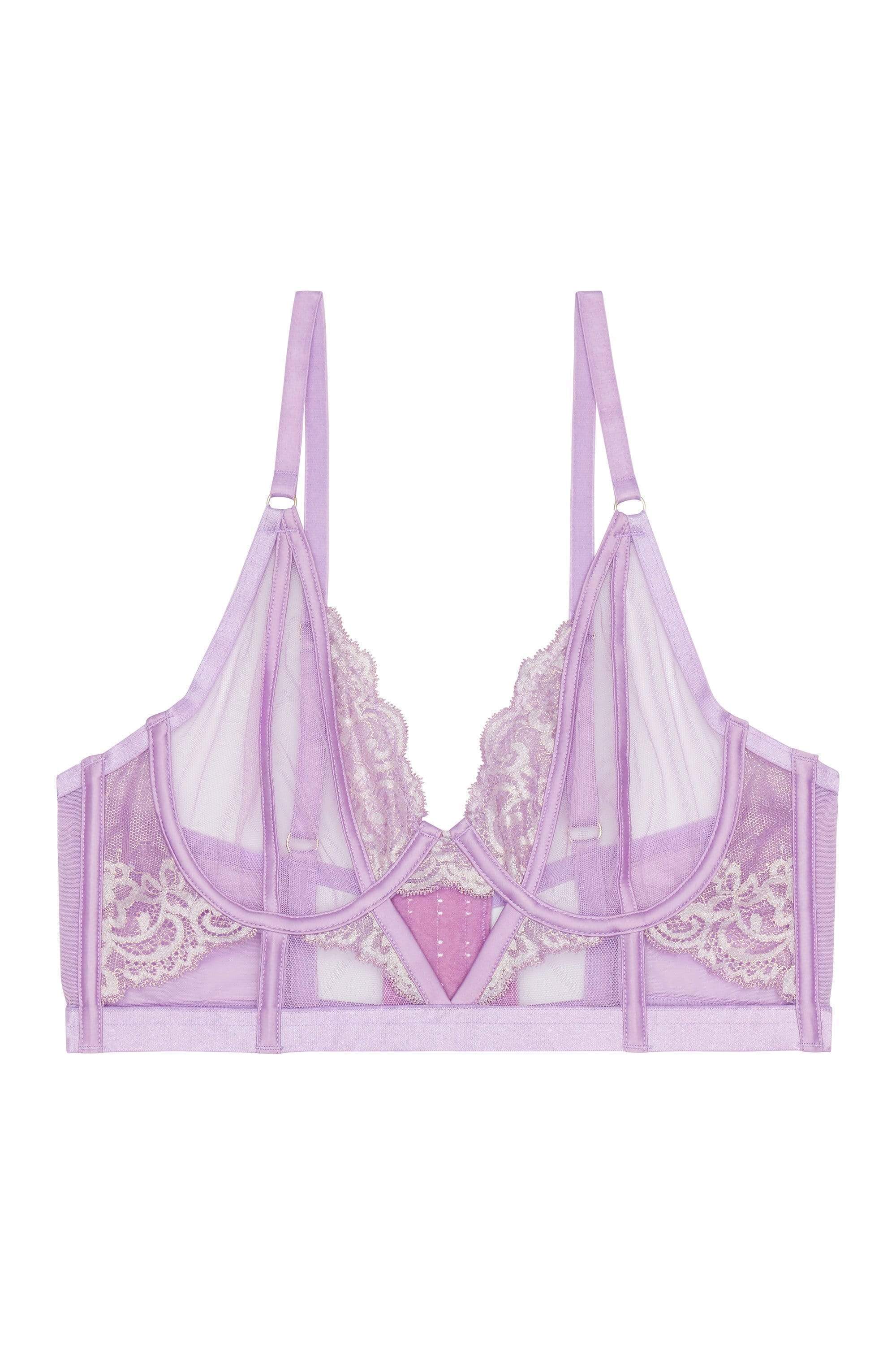 Fenella Lace and Net Longline Bra Curve