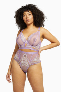 Fenella Lace and Net Longline Bra Curve