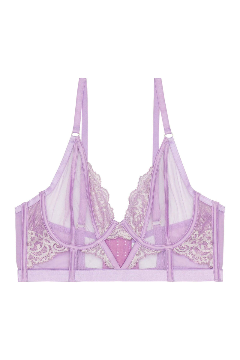 Fenella Lace and Net Longline Bra Fuller Bust