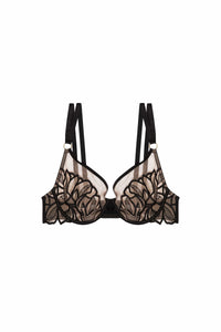 Lilith Black Graphic Embroidery Bra