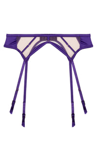 Ramona Purple Strap Detail Illusion Mesh Suspender
