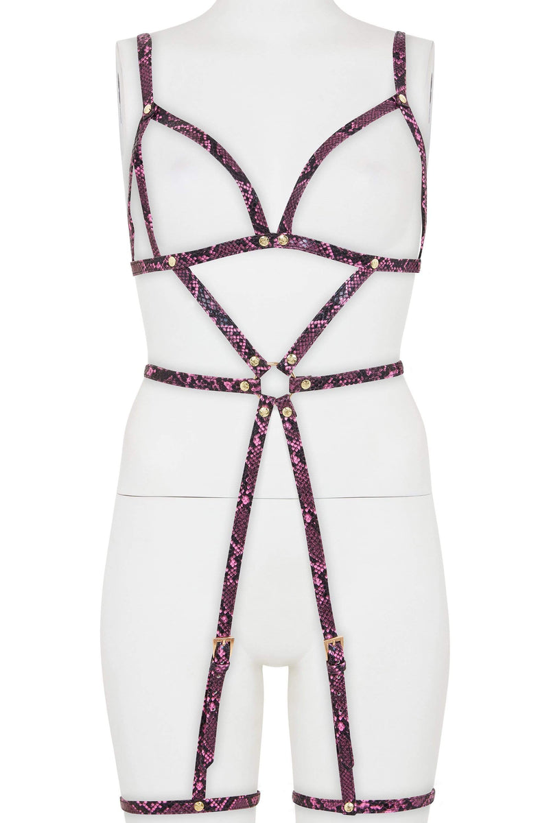 Purple Snake Open Cup Leg Cuff Harness