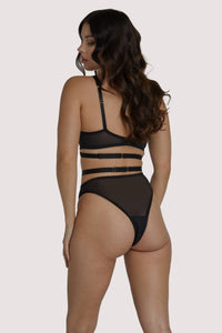 Zadie Black High Neck Keyhole Bra