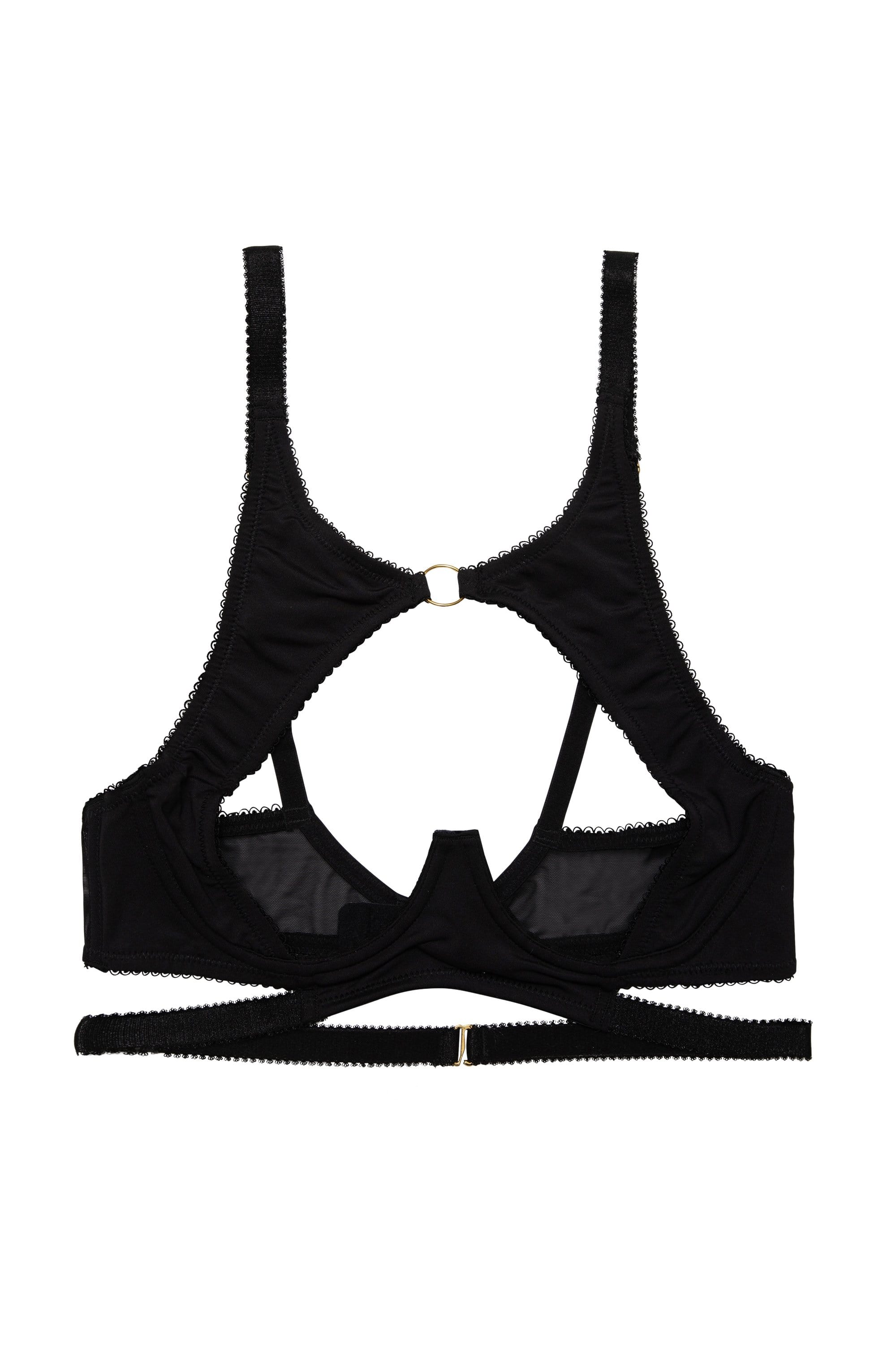 Zadie Black High Neck Keyhole Bra