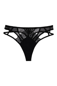 Elva Black High Waist Thong