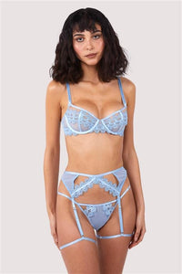 Cora Blue Mesh & Trim Cut Out Suspender
