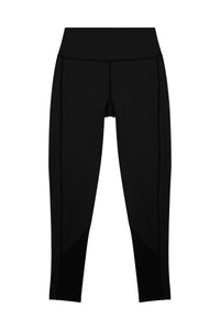 Eco Black Mesh Panel Leggings Curve