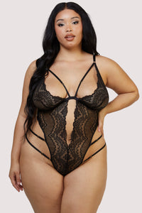 Skylar Black Rose Lace and Mesh Triangle Body