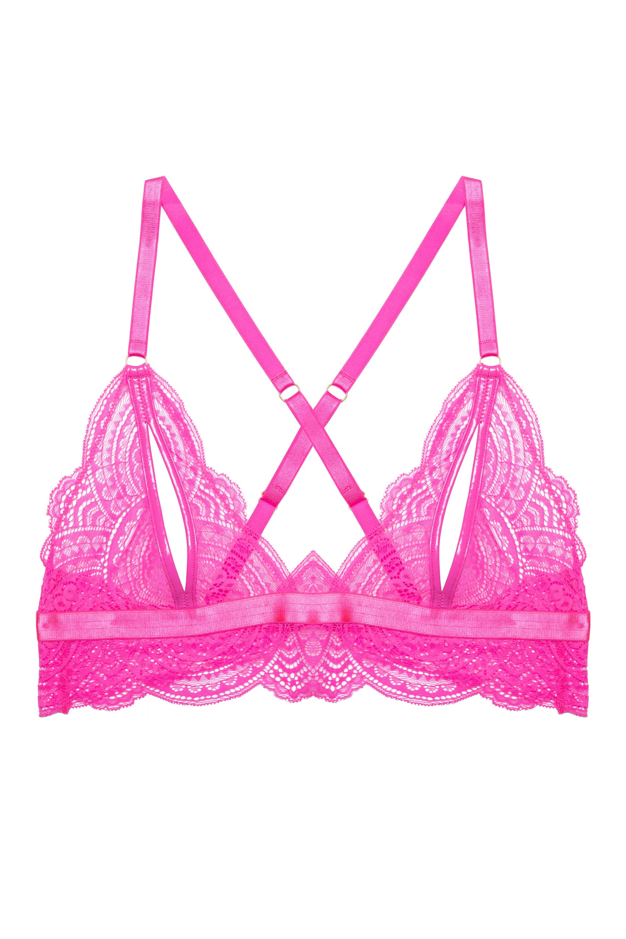 Demi Pink Lace Triangle Peep Bra