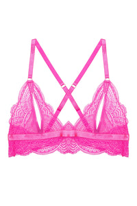 Demi Pink Lace Triangle Peep Bra