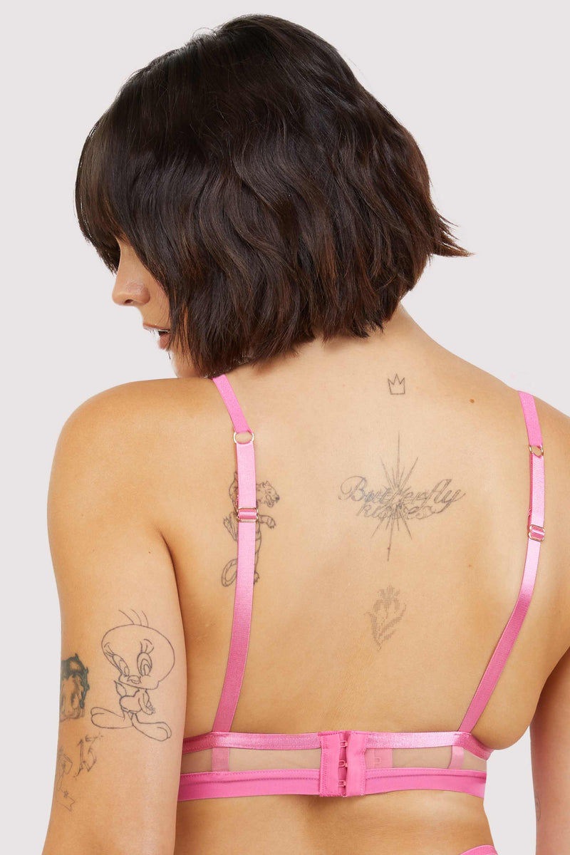 Tasha Pink Illusion Mesh Triangle Bra