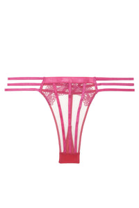Tasha Pink Illusion Mesh Thong