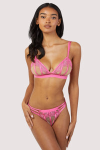 Tasha Pink Illusion Mesh Thong