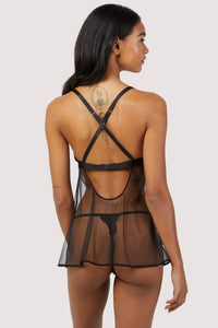 Shay Black Lace Triangle Peep Babydoll