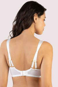 Carmen White Lace Plunge Bra