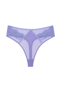 Maisie Blue Lace Trim High Waist Thong