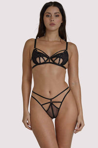 Penny Black Multi Strap Cut Out Mesh Thong