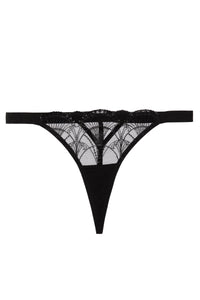 Product Cut Out of Pippa black embroidered caged thong