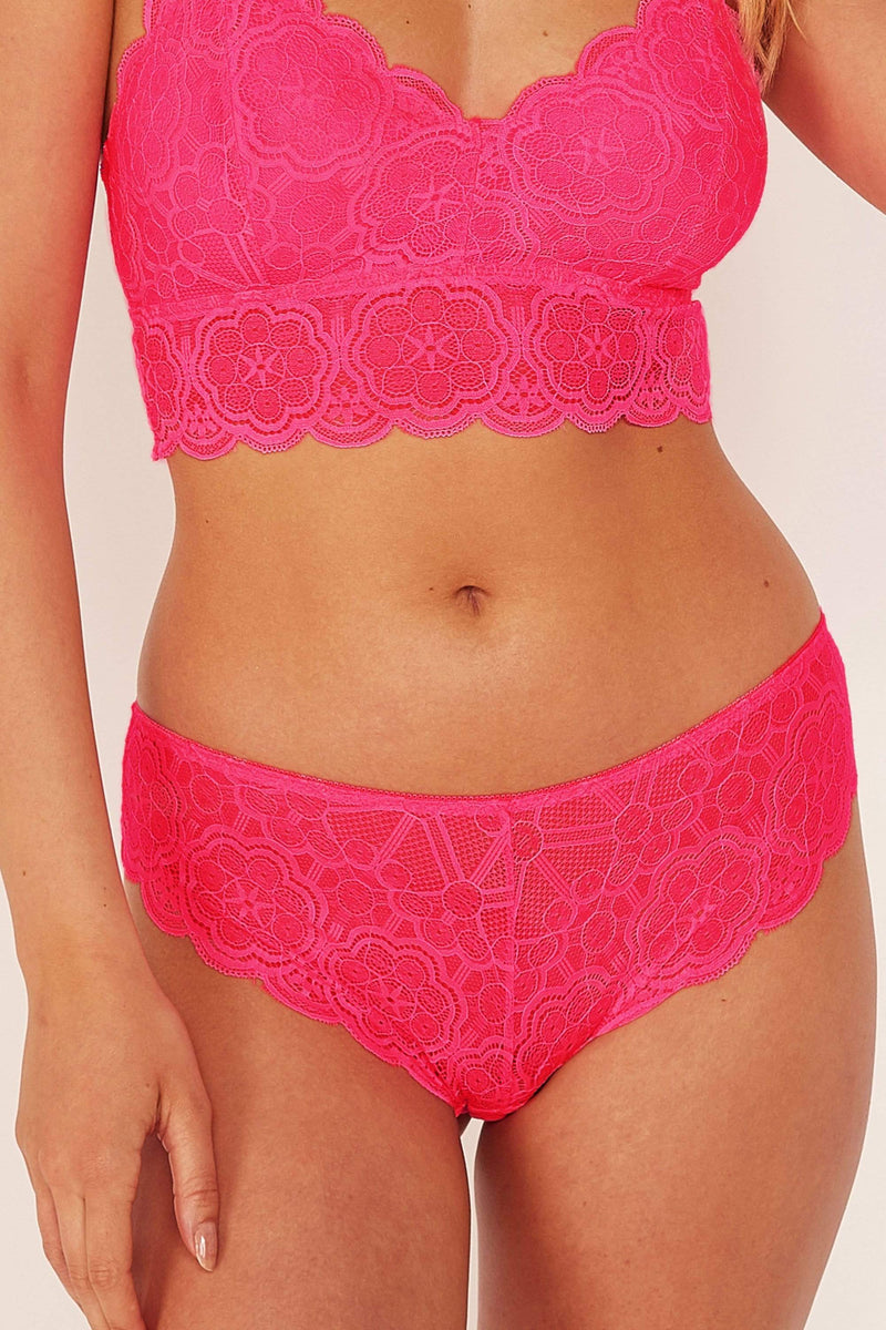 Ariana Lace Neon Pink Brief