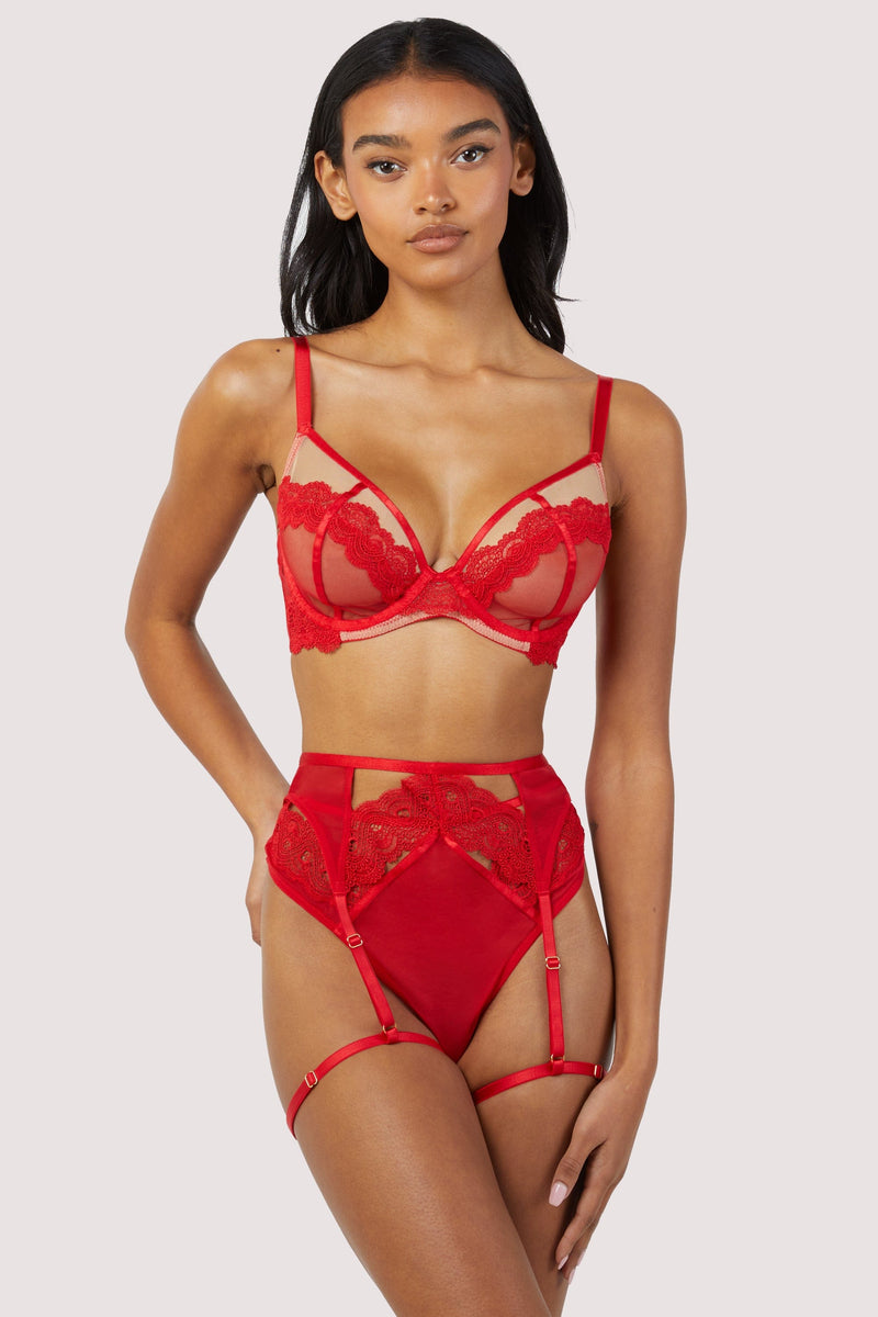 Maisie Red Suspender Belt