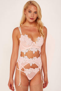 Alyssa Applique Peach Suspender