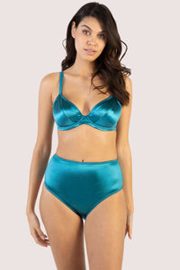 Blue Shine High Waisted Bikini Bottom
