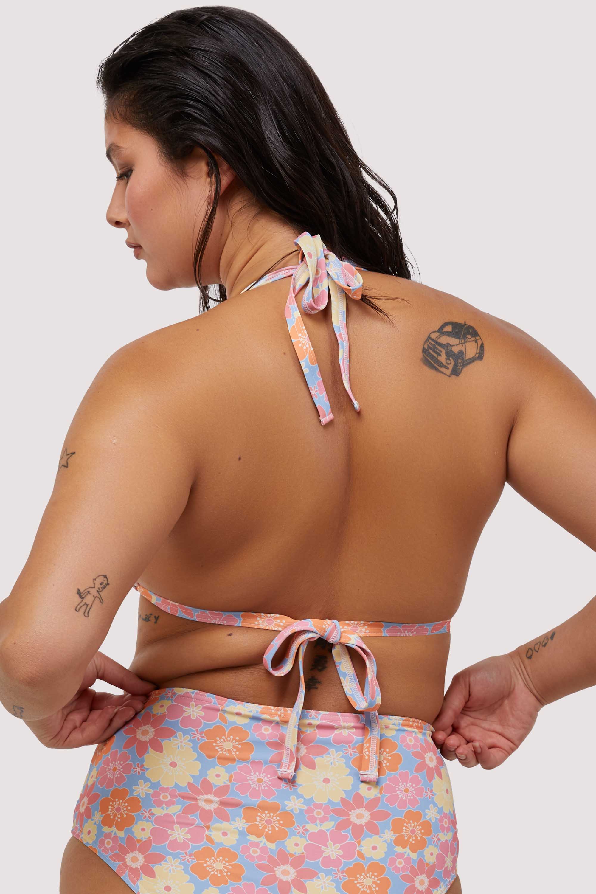 Floral Triangle Bikini Top Fuller Bust Exclusive